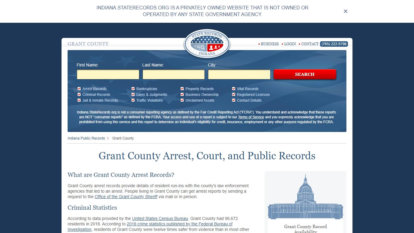 Grant County Arrest, Court, and Public Records