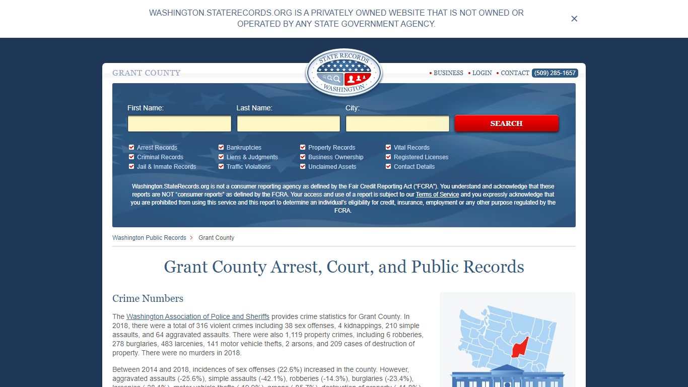 Grant County Arrest, Court, and Public Records